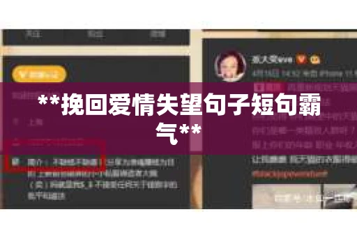 **挽回爱情失望句子短句霸气**