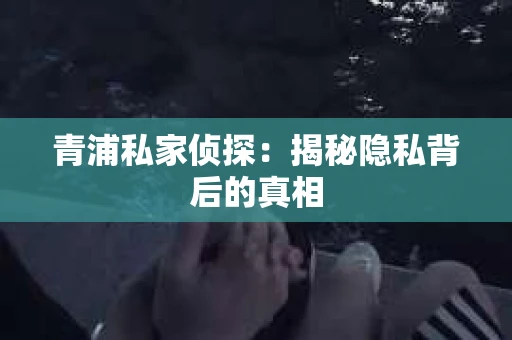 青浦私家侦探：揭秘隐私背后的真相