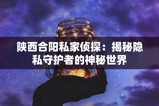 陕西合阳私家侦探：揭秘隐私守护者的神秘世界