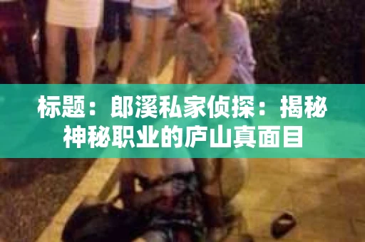 标题：郎溪私家侦探：揭秘神秘职业的庐山真面目