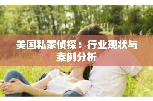 美国私家侦探：行业现状与案例分析