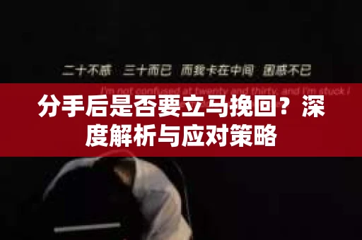 分手后是否要立马挽回？深度解析与应对策略