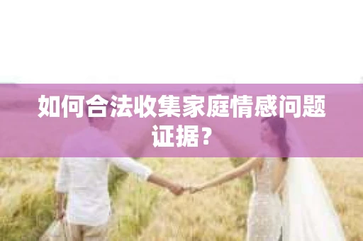 如何合法收集家庭情感问题证据？